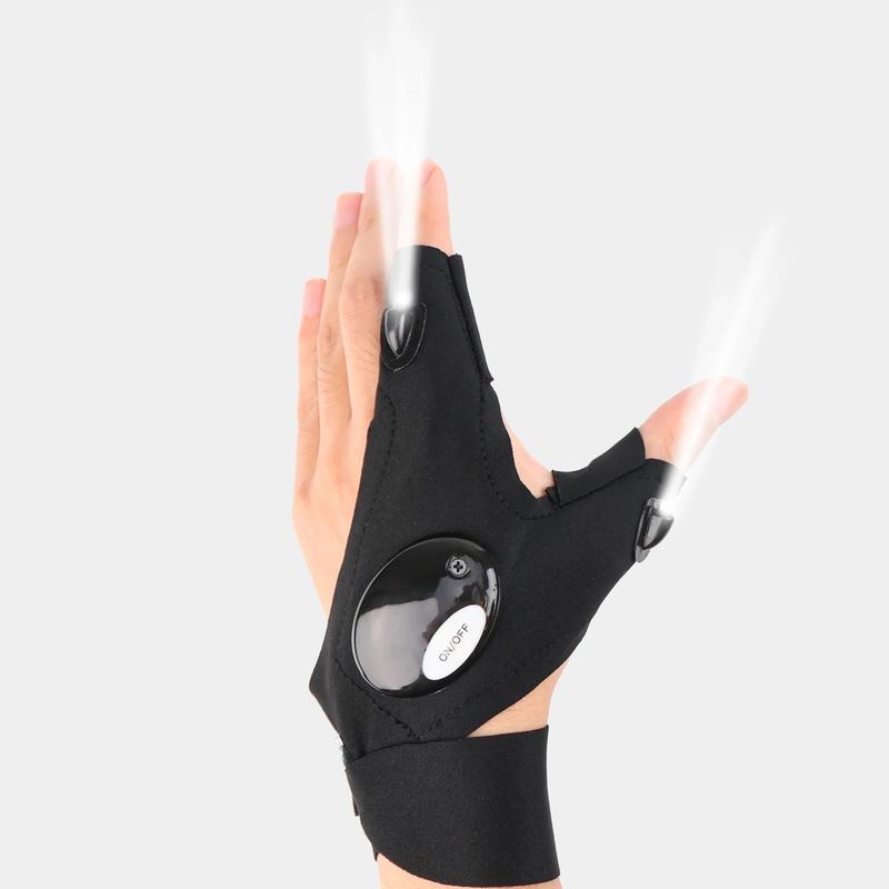 LED Half Finger Glove for Men Women Outdoor Waterproof Night Fishing Bait Cycling Running Flashlight Durable Fingerless Gloves Does not apply