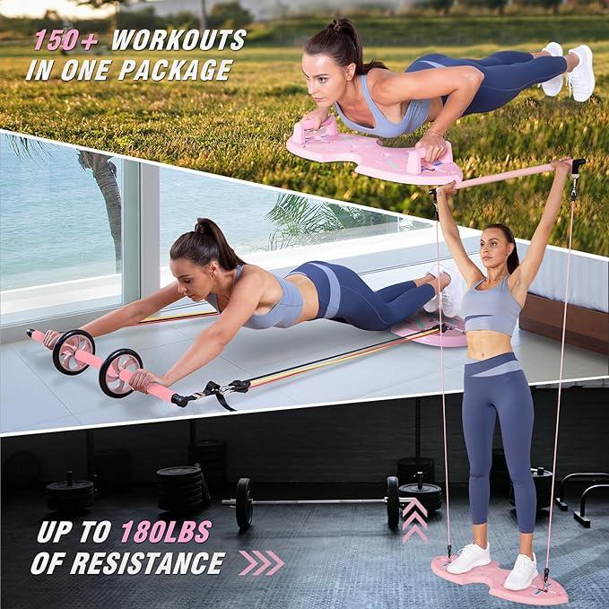 LALAHIGH H01 Butterfly-shaped push-up board : Multi-Functional Push Up Bar with Resistance Bands, Portable Home Gym, Strength Training Equipment, Push Up Handles for Perfect Pushups, Home Fitness for Women