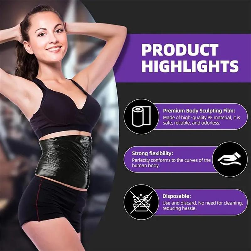 Black Body Wrap, 1 Count Multifunctional Body Wrap for Exercise & Enhanced Sweat Belly Membrane, Fitness Accessories for Home Gym, Christmas Gift