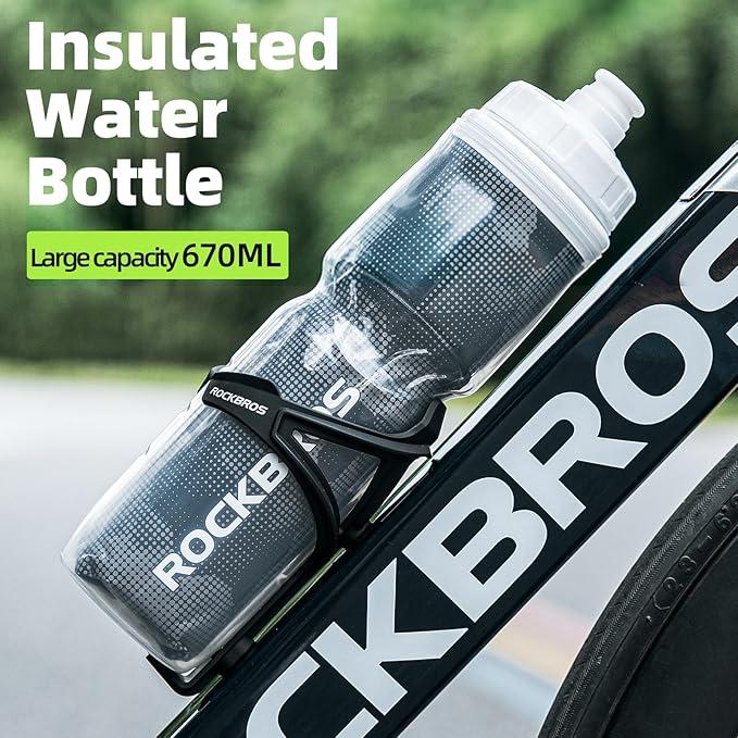 ROCKBROS Bicycle Water Bottle 670ml Insulate Bottle Riding PP5 Material Keep Cold Insulation Bike Accessories