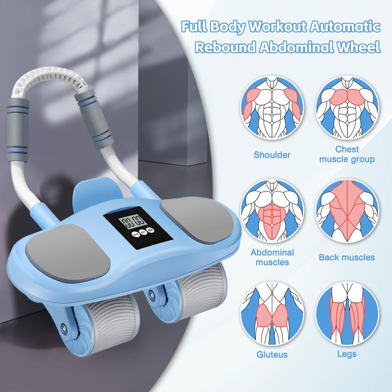 HXD-ERGO  Ab Wheel Flat Supportbelly RollTwo in One Ab Wheel Roller for Core training, with Timer Phone Holder, Suitable for Abdominal Workouts in Office, Home, and Outdoor Settings
