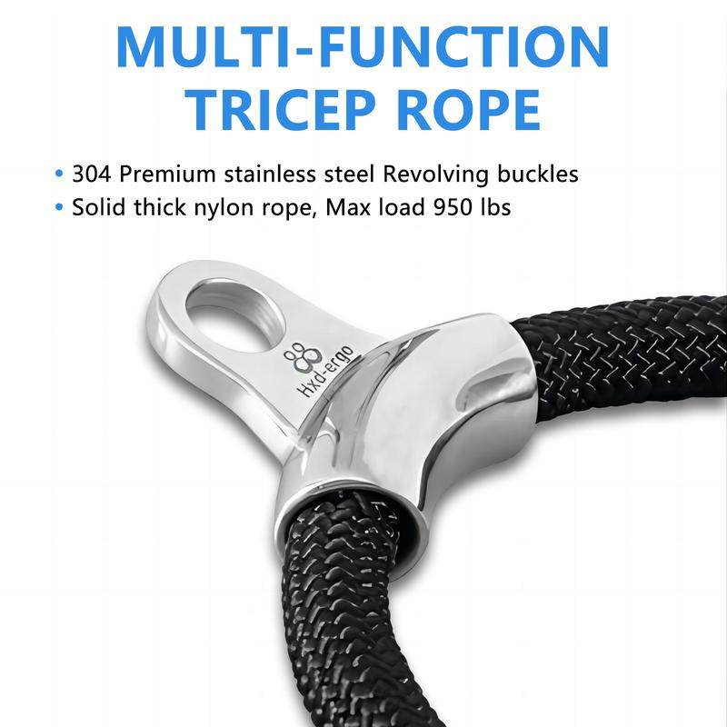 HXD-Ergo Elevate Your Workout: Enhance Your Tricep Training with Our Triceps Rope and Ergonomic Handles Perfect for Cable Machines, Pulley Systems, Ideal for Gym and Home Gym.