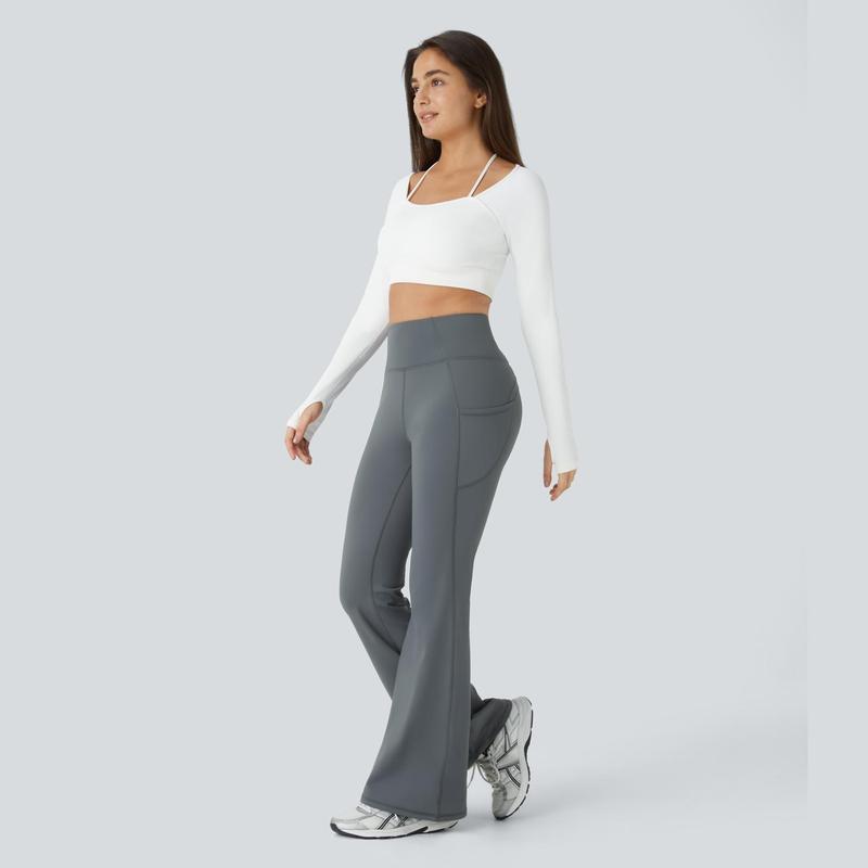 Halara High Waisted Side Pocket Thermal Yoga Flare Pants