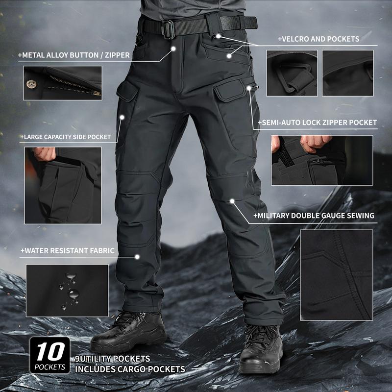 Men's Waterproof and Sweatproof Tactical Cargo Pants for  Winter Outdoor Hiking，Christmas Gift ,Birthday Gift（without belt)