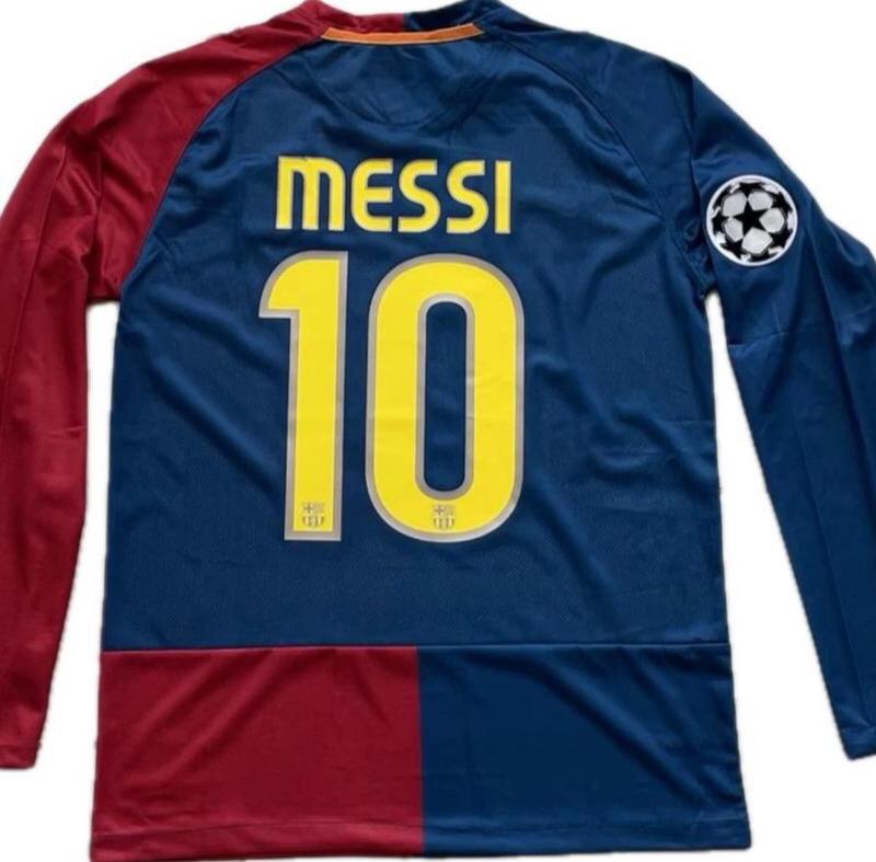 Messi 10 FC Barcelona 2009 FINAL ROMA Champions League Long Sleeve Football Soccer Jersey Champions League Breathable Comfortable