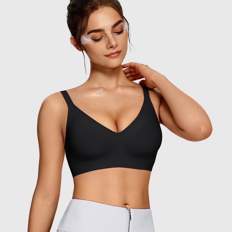 Vertvie Bras for Women No Underwire Push Up Bra Wireless Seamless Supportive Full Coverage Bralettes Convertible T Shirt Bras sport bra