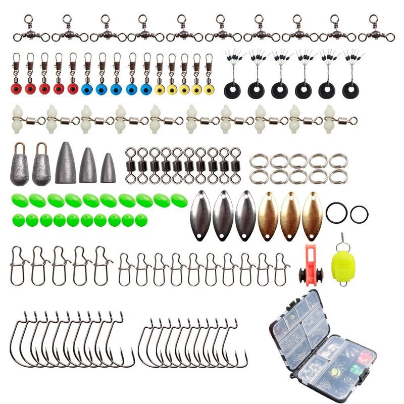 The best gift for boyfriends, husbands, and fathers Fishing Bobbers Tackle Kit, 183pcs Basic Fishing Bobbers Hooks Assortment Included Octopus Circle Hooks, Terminal Tackle Box for Trout Catfish Panfish fishing weights surface iron sir sanco fishing lures