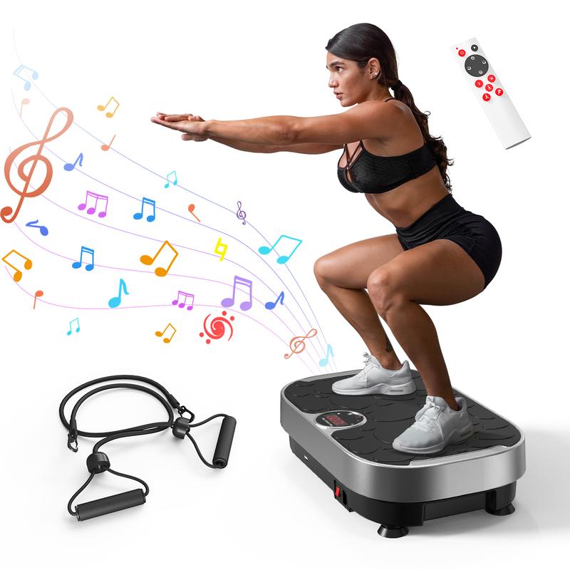 RELIFE REBUILD YOUR LIFE Vibration Plate with USB Speaker Fitness Vibrating Platform Exercise Machine Lymphatic Drainage, Women Men Full Body Shaker