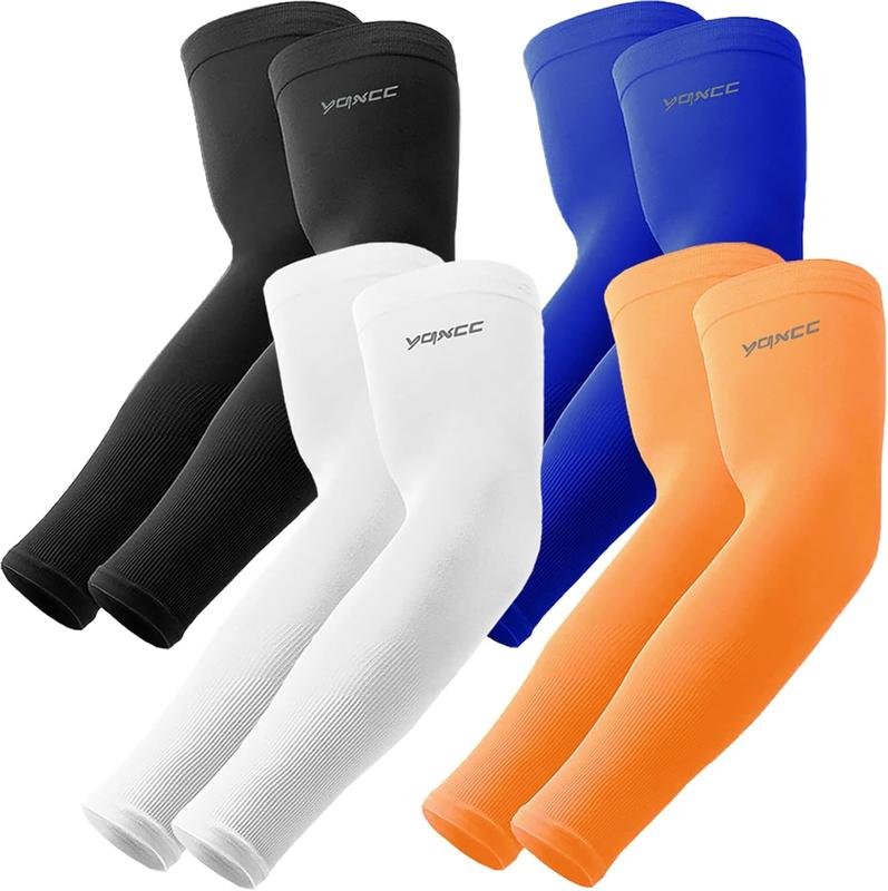 4 Pairs Arm Sleeves Cooling UV Sun Protection Sports Sleeves for Men Women, Golf Basketball Arm Sleeves