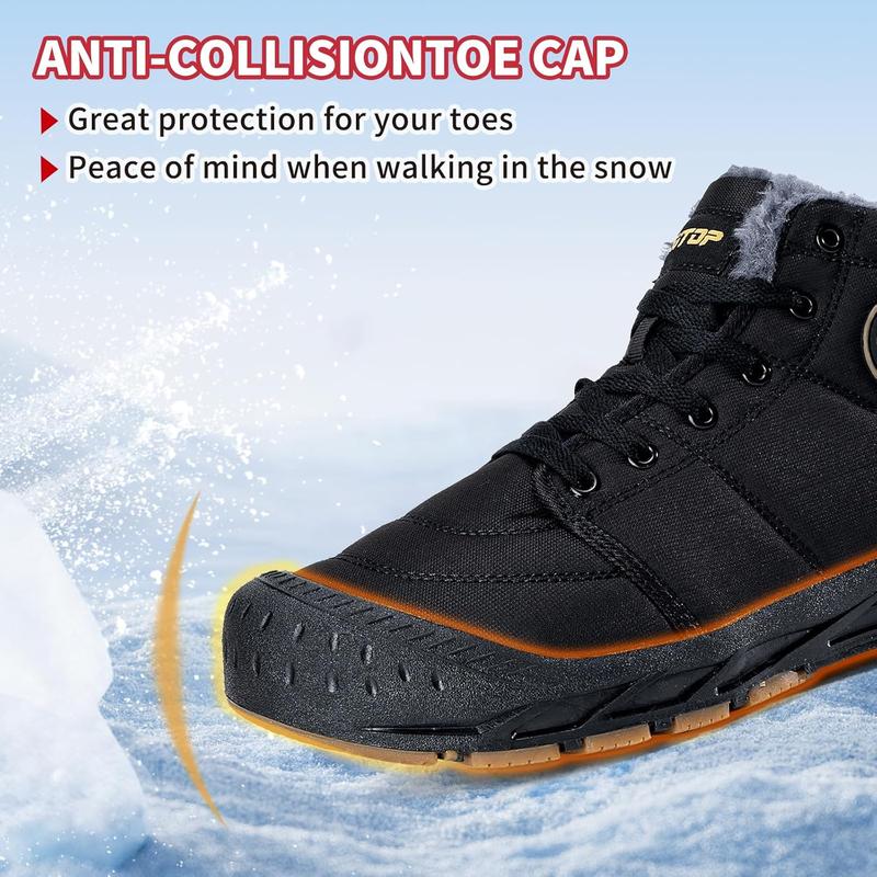 Mens Winter Snow Boots Trekking Snow Boots, Winter Boots for Men Waterproof Fur Lined Warm Winter Boots Men Lace up Snow Ankle Shoes Outdoor Anti-Slip Lightweight Hiking Boot