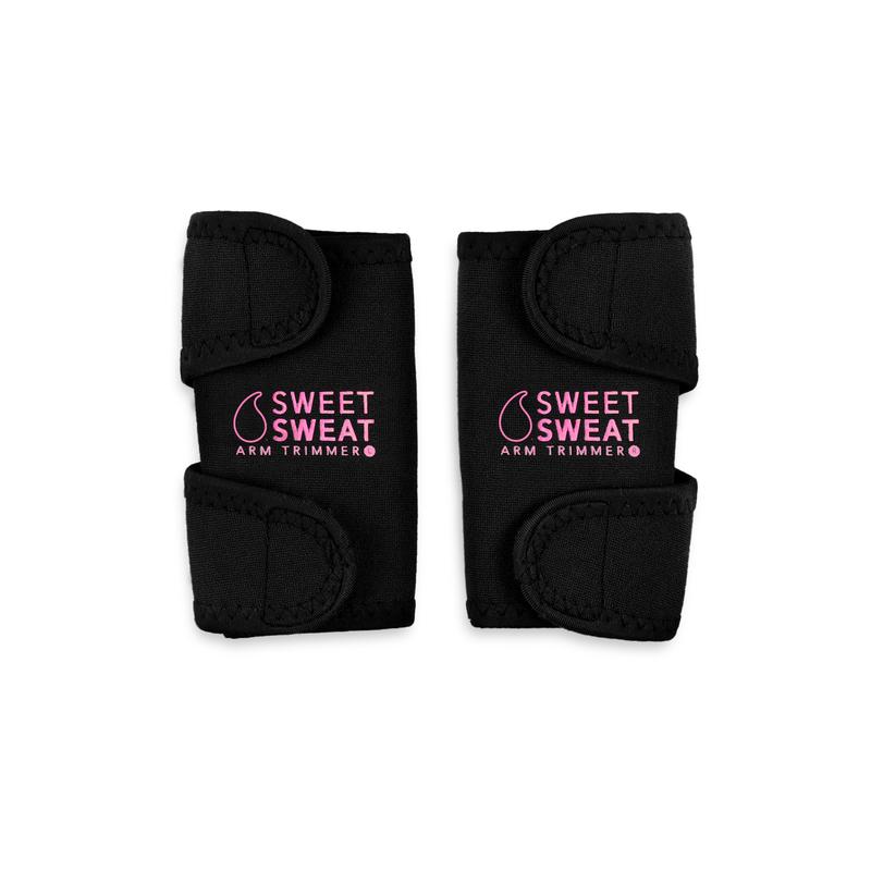 Sports Research Sweet Sweat Arm Trimmers for Men & Women | Increases Heat & Sweat Production to The Bicep Area | Includes Mesh Carrying Bag (Pink, Large)