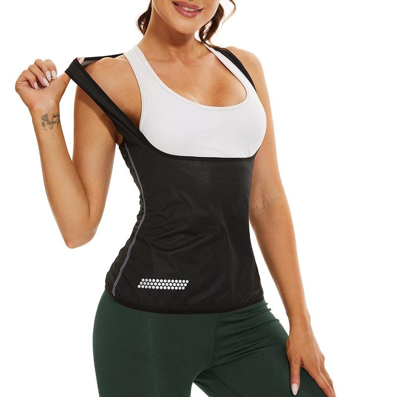 Sauna Vest Women Sweat Fited Waist Trainer Hot Compression Exercise Enhancement Womens Sauna Suit for Fitness Yoga,Built-In Chest Support, Meticulous Stitching, and Striking Silver Logo for an Enhanced Fitness Look and Feel