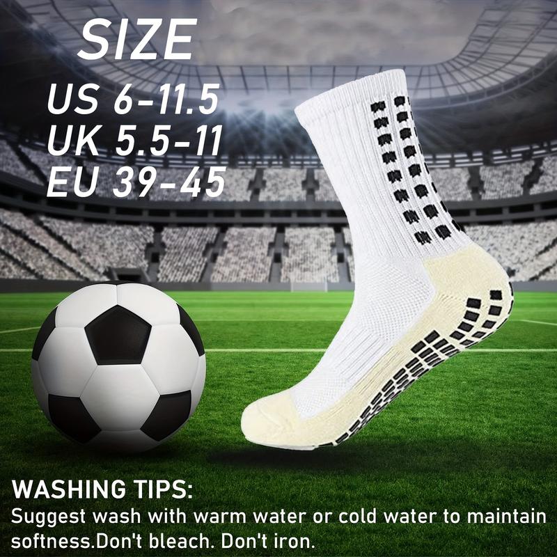 3 Pack Anti Slip Soccer Socks,Non Slip Football Basketball Hockey Sports Grip Pads Socks