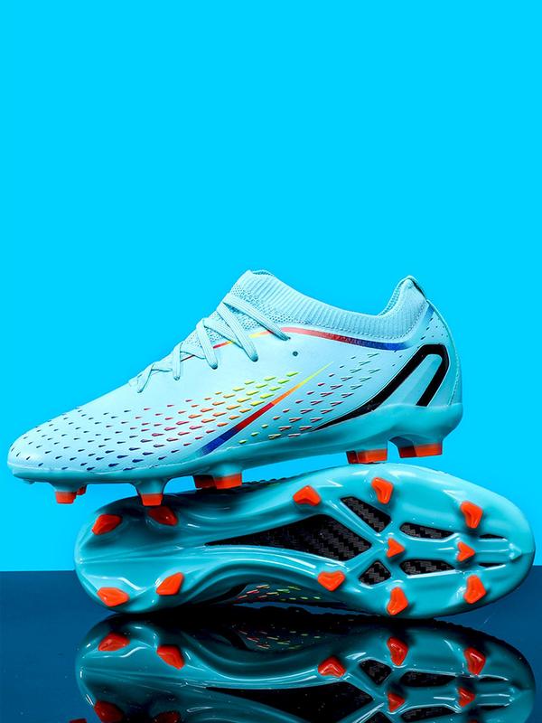 Unisex Ombre Pattern Lace-up Front Football Shoes, Anti-slip Breathable Long Studs Soccer Shoes, Summer Training Sneakers for Training Match Practice