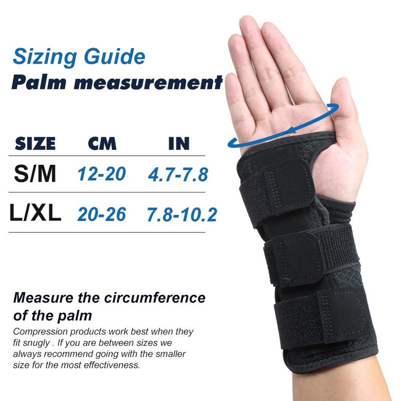 Adjustable Wrist Brace, 1 Count Wrist Support Brace with Splints, Hand Support for Men Women Wrist Sprain, Sports, Fitness