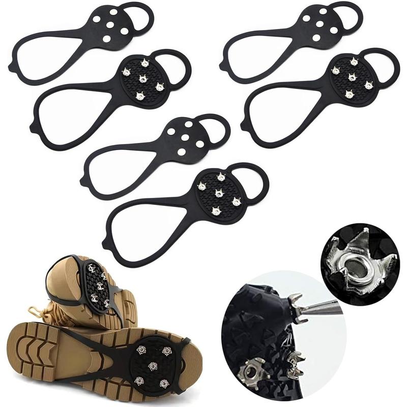 Universal Non Slip Gripper Spikes for Shoes, Ice Traction Cleat Grips with Steel Studs Crampon for Ice Sports