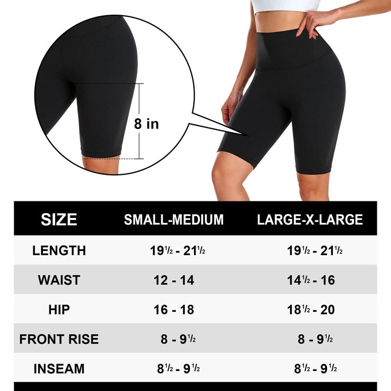 3 Pack 8‘’ Buttery Soft Workout Biker Shorts for Women - High Waist Tummy Control Yoga Running Gym Athletic Shorts