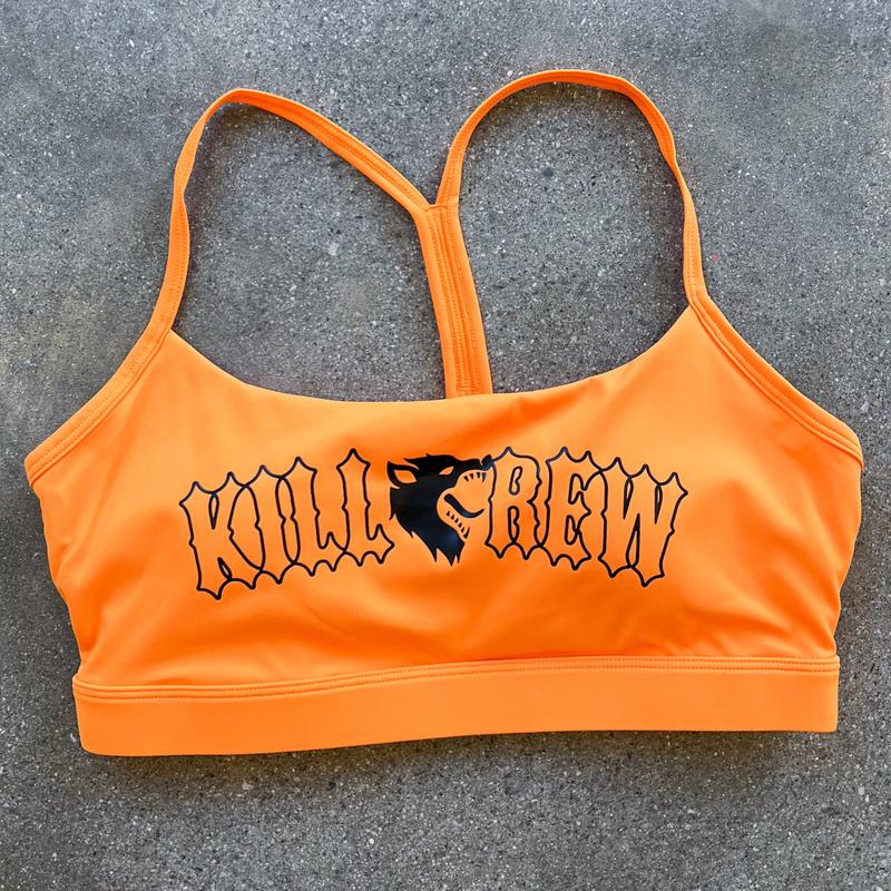 [Kill Crew] Classic Sports Bra - Orange   Black, Womens, Gymwear, Comfortable