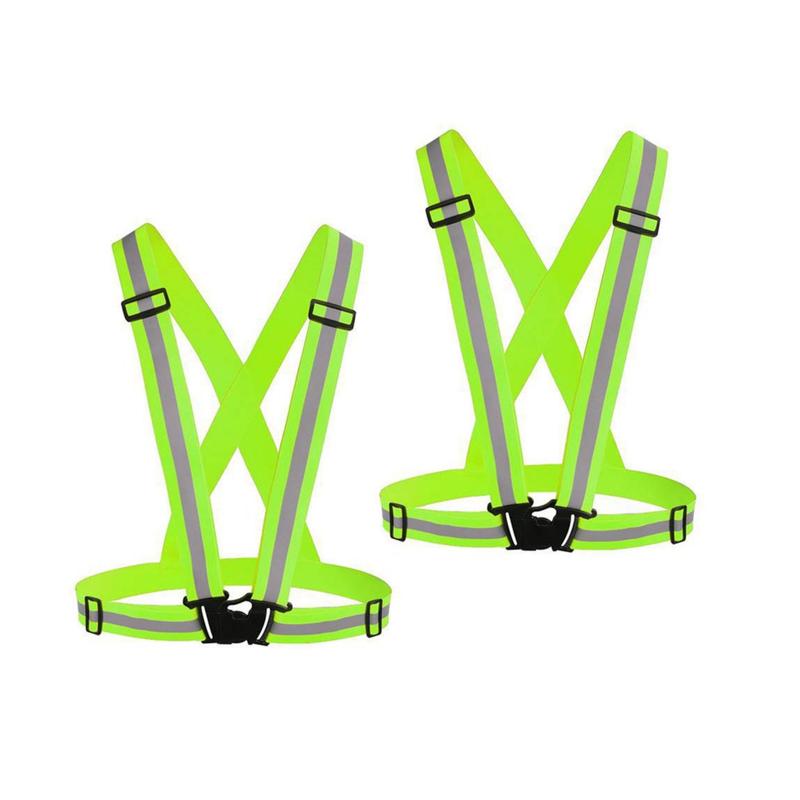 Reflective Vest Running Gear 2Pack, High Visibility Adjustable Safety Ves for Night Cycling,Hiking, Jogging,Dog Walking