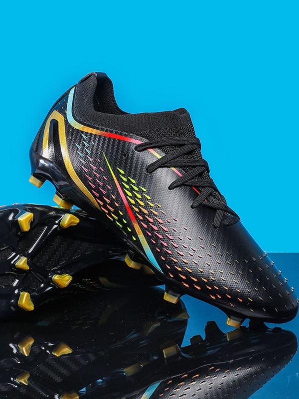 Unisex Ombre Pattern Lace-up Front Football Shoes, Anti-slip Breathable Long Studs Soccer Shoes, Summer Training Sneakers for Training Match Practice