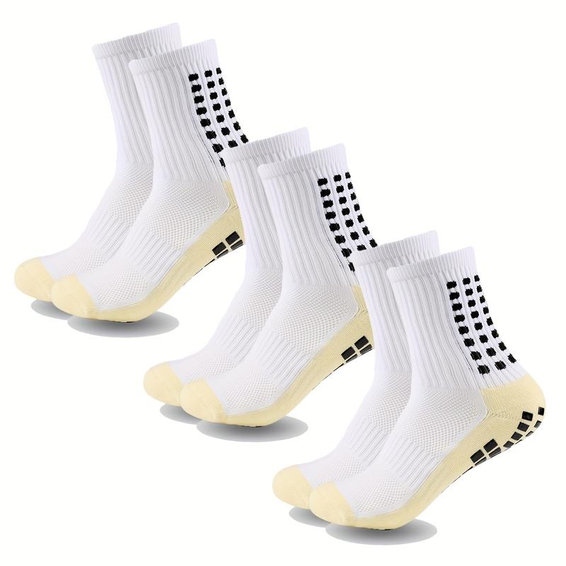 3 Pack Anti Slip Soccer Socks,Non Slip Football Basketball Hockey Sports Grip Pads Socks