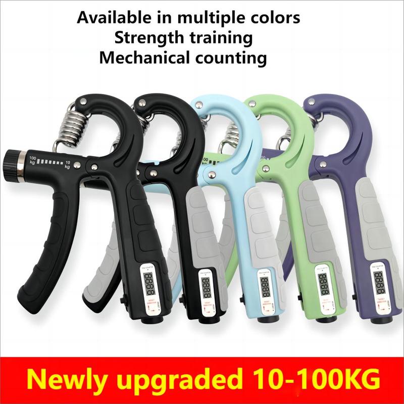 10-100kg Adjustable Grip Strength Trainer, R-shaped Spring Mechanical Counting Grip, Portable Finger Training Fitness Equipment, Gymtok Christmas Gifts, Grip Strengthener