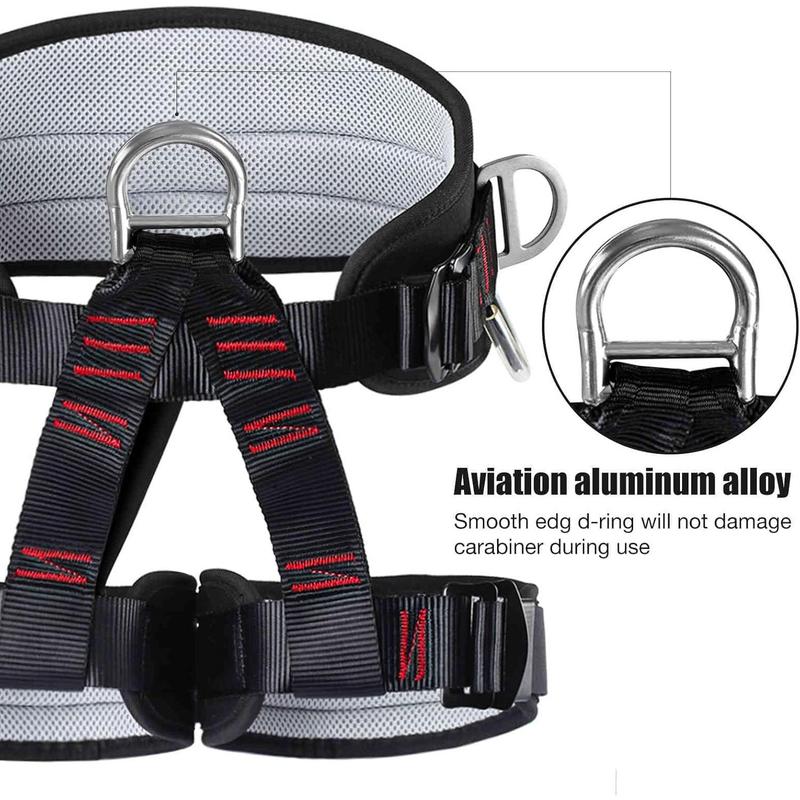 Climbing belts, Thicken Professional Safety Belt with Magnesium Alloy Connection Ring, Climbing Gear for Tree Climbing, Fire Rescue, Rappelling