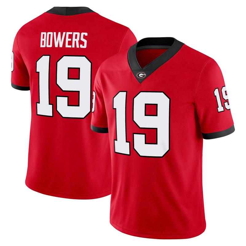 Men's B0wers Red Georgi Bulldog Player Game Jersey