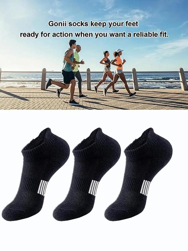 Women's Striped Print Sports Socks, Sporty Breathable Comfortable Ankle Socks, Multipack Knit Socks for Women, Athletic Socks for Daily Wear