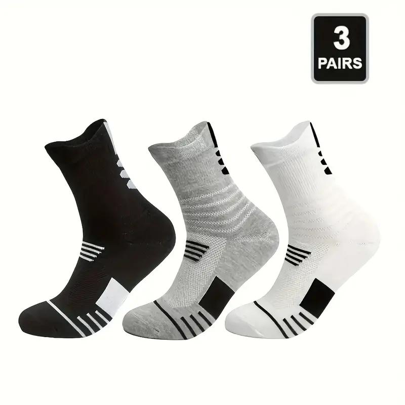 3 Pairs Of Sports Socks, Men's Outdoor Leisure Breathable Sports Running Socks