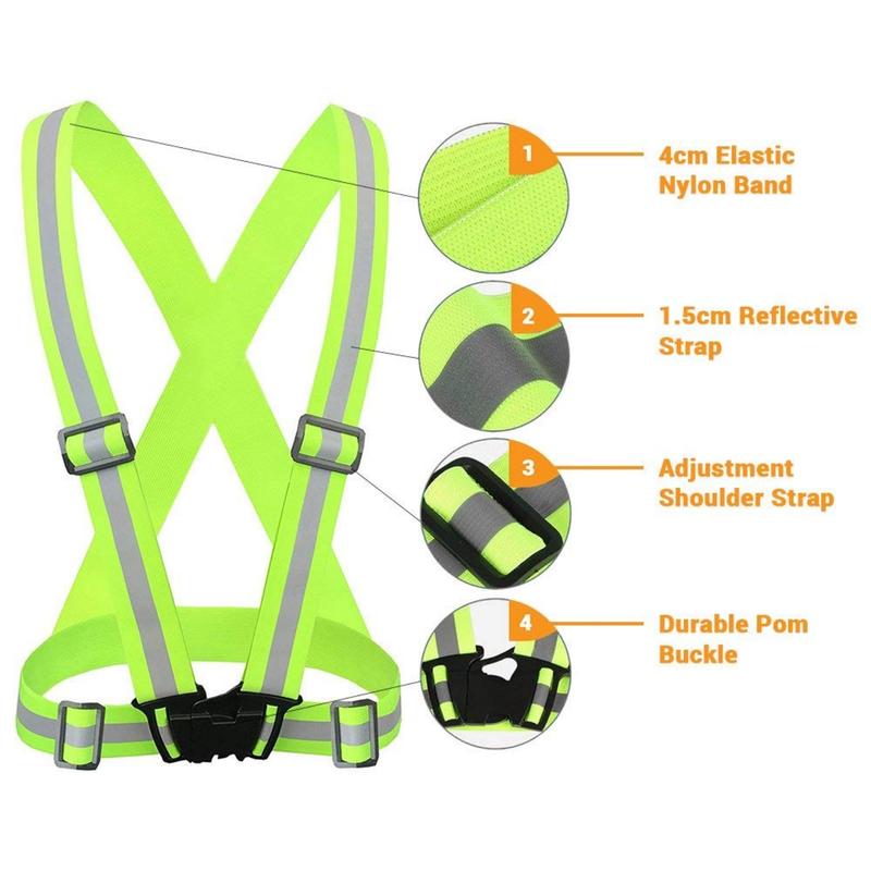 Reflective Vest Running Gear 2Pack, High Visibility Adjustable Safety Ves for Night Cycling,Hiking, Jogging,Dog Walking