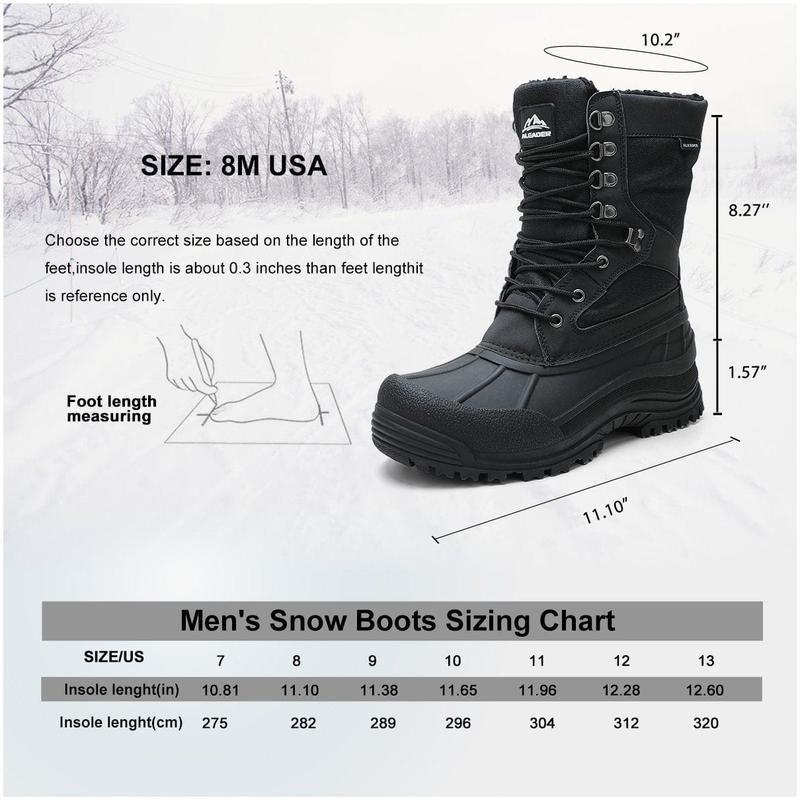 ALEADER Winter Men's Outdoor Warm Classic Snow Boots Non-slip 3M THINSULATE INSULATION Sports Leisure Hiking Boots