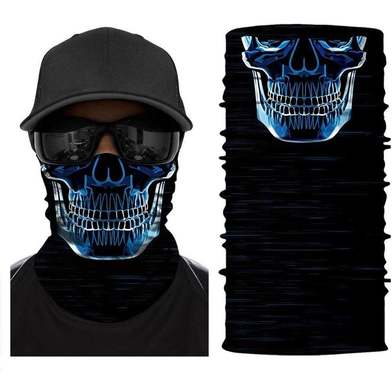 Unisex Adult Multifunctional Headband Bandana  Gaiter for Motorbike  Parties Halloween and Carnival Skull