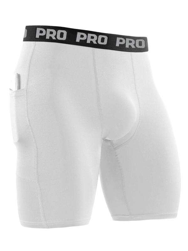 Men's Letter Print Pocket Sports Shorts, Quick Drying Breathable Comfortable Sports Shorts, Gym Shorts, High Stretch Sports Shorts for Gym Workout Running, Shorts for Men, Gym Clothing