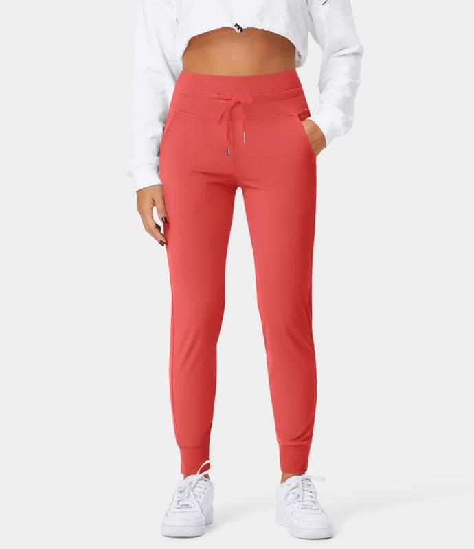 Halara Softlyzero Airy High Waisted Drawstring Side Pocket Plain Full Length Joggers