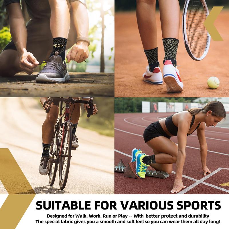 Lightweight Breathable Copper Ankle Pads (1 Pair), Suitable for Tennis, Long Jump, Mountain Climbing and Other Sports, Protective Gear, Christmas, Christmas Gift