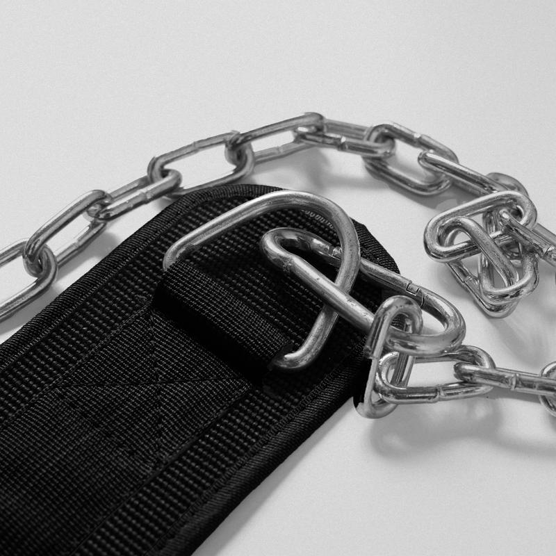 GYMREAPERS Dip Belt with Heavy-Duty Steel Chain for Weighted Dips, Chin-Ups & Squats - Black