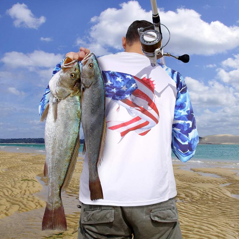 Fishing Shirt for Men Long Sleeve Sun Protection UV UPF 50+ T-Shirts with Pocket