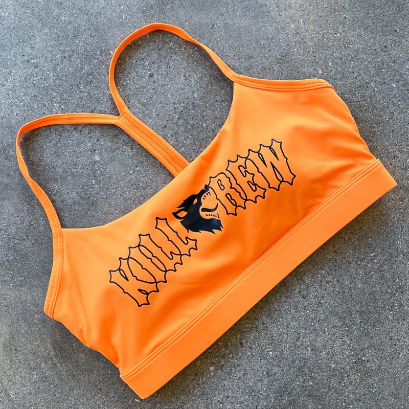 [Kill Crew] Classic Sports Bra - Orange   Black, Womens, Gymwear, Comfortable