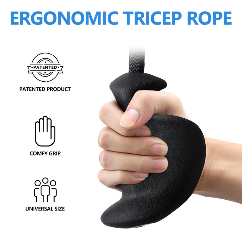 HXD-Ergo Elevate Your Workout: Enhance Your Tricep Training with Our Triceps Rope and Ergonomic Handles Perfect for Cable Machines, Pulley Systems, Ideal for Gym and Home Gym.