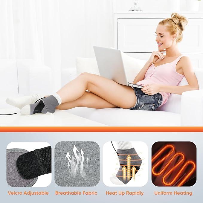 Aroma Season Ankle Heating Pad, Heated Ankle Wrap, Warm Therapy for Sports Injury Relief, Warm Compress for Ankle Sprains Recovery