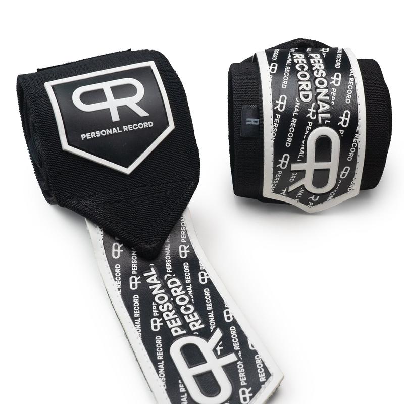 Personal Record Heavy Duty Premium Wrist Wraps PR901 - Black White