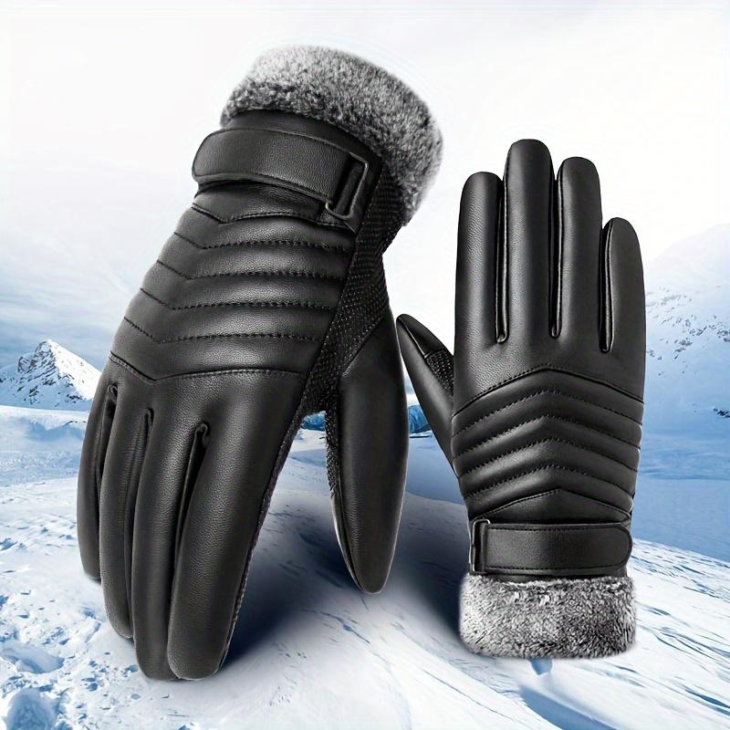 1 Pair of High Quality Men's Thermal Fleece Gloves-Outdoor Winter Skiing, Cycling Gloves-Waterproof, Non-Slip, Touch Screen, Warm in Cold Weather