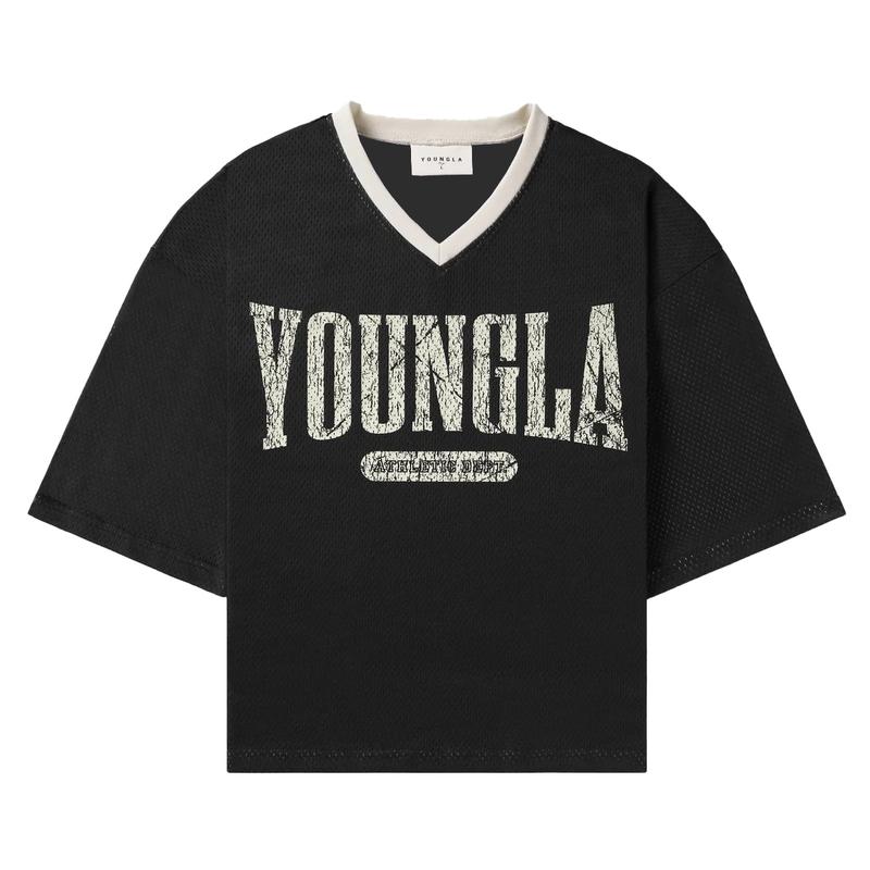 YOUNGLA American Oversize T-shirt Men's Exercise and Fitness Quick-Drying Breathable Large Mesh Short Sleeves