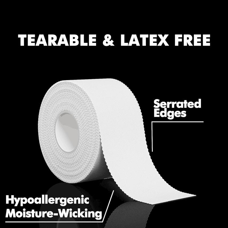 SURE TAPE 4-Pack (1.5in X 45 ft pack) White Athletic Sports Tape - Strong Easy Tear NO Sticky Residue for Athlete