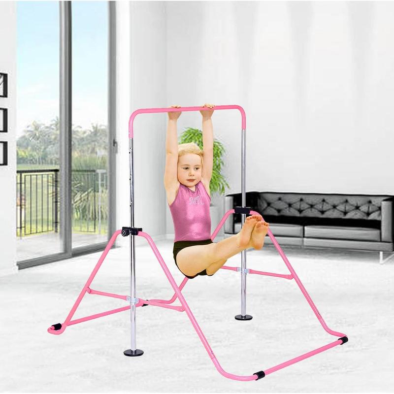 Expandable Gymnastics Bars with Ring, Adjustable Height Gymnastic Horizontal Bars, Gym Junior  Bar  Folding  Monkey Bars for