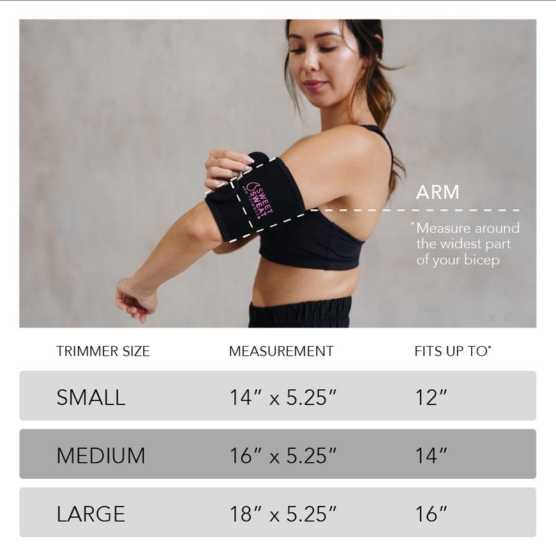 Sports Research Sweet Sweat Arm Trimmers for Men & Women | Increases Heat & Sweat Production to The Bicep Area | Includes Mesh Carrying Bag (Pink, Large)