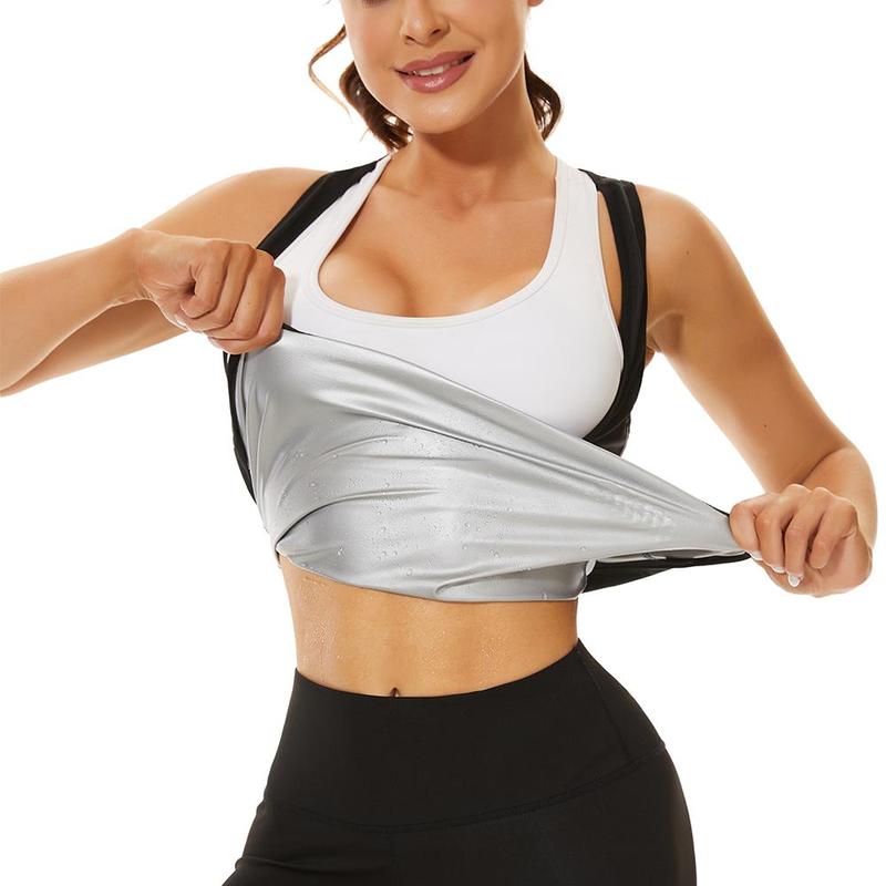 Sauna Vest Women Sweat Fited Waist Trainer Hot Compression Exercise Enhancement Womens Sauna Suit for Fitness Yoga,Built-In Chest Support, Meticulous Stitching, and Striking Silver Logo for an Enhanced Fitness Look and Feel