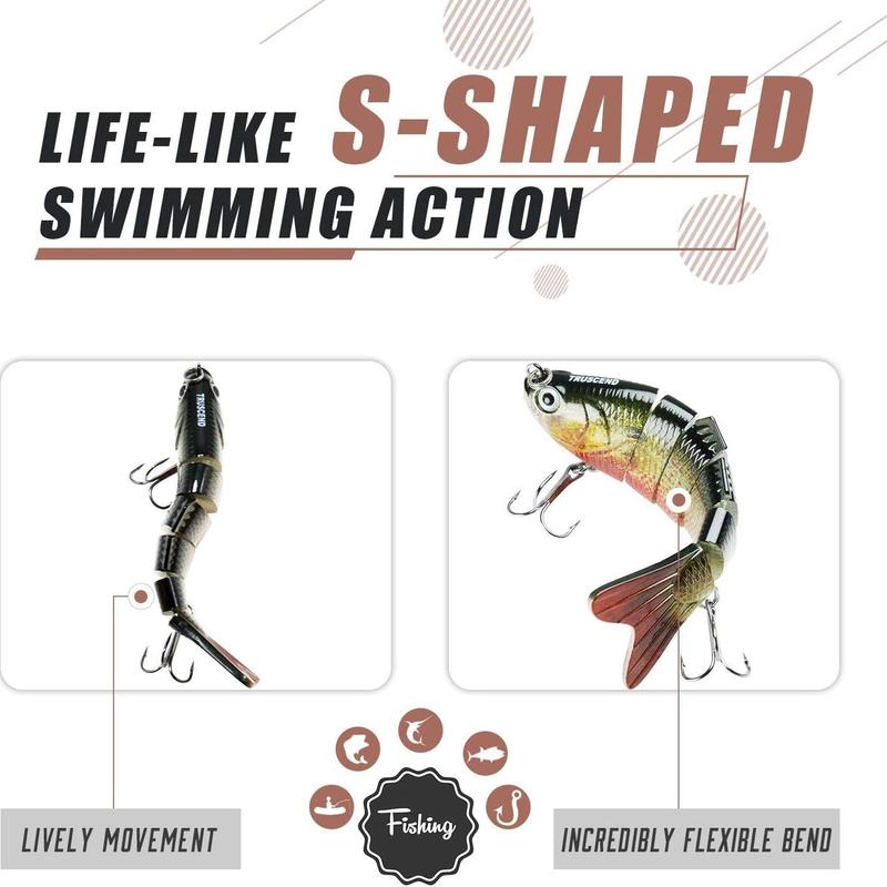 Artificial Fishing Lure, Lifelike S-shaped Fishing Bait for Bass Trout, Slow Sinking Fishing Lure, Fishing Gear for Men