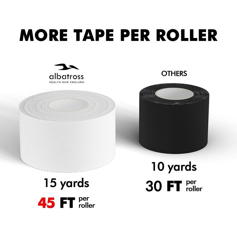 SURE TAPE 4-Pack (1.5in X 45 ft pack) White Athletic Sports Tape - Strong Easy Tear NO Sticky Residue for Athlete